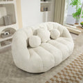Fauteuil de salon 63,78 blanc en chenille avec mousse haute densité