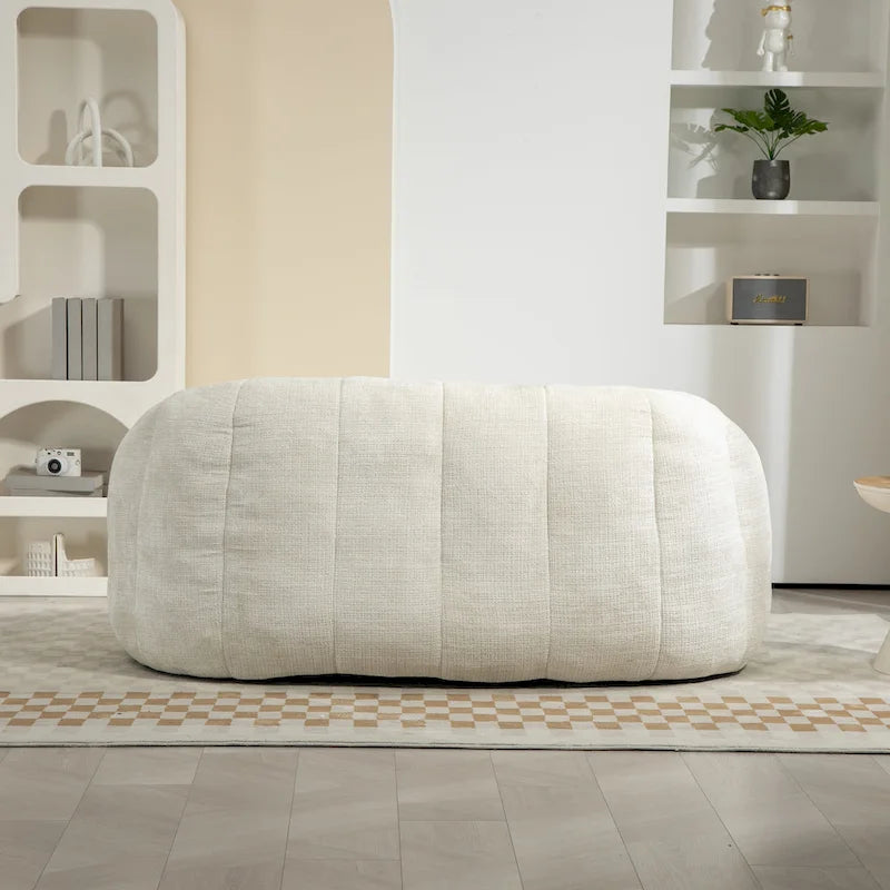 Fauteuil de salon 63,78 blanc en chenille avec mousse haute densité