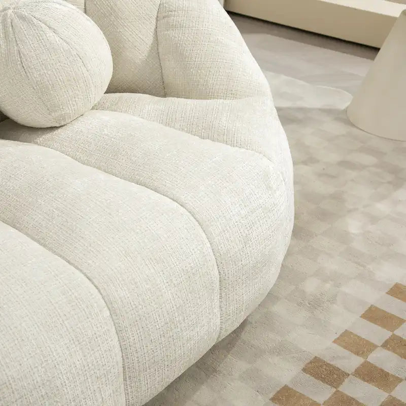 Fauteuil de salon 63,78 blanc en chenille avec mousse haute densité