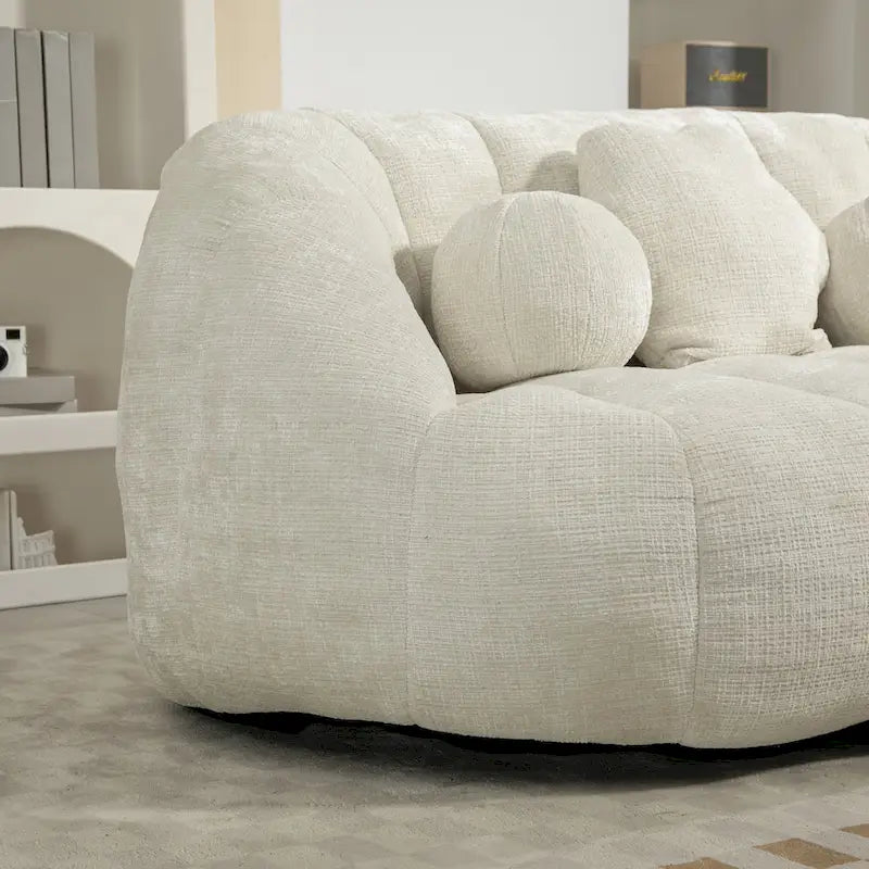 Fauteuil de salon 63,78 blanc en chenille avec mousse haute densité