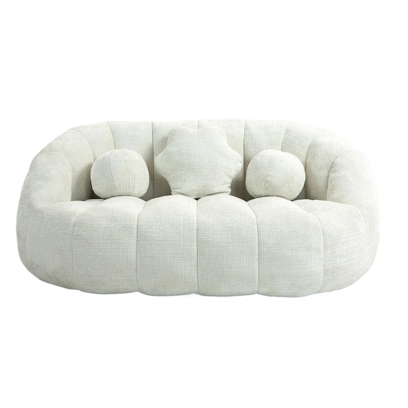 Fauteuil de salon 63,78 blanc en chenille avec mousse haute densité