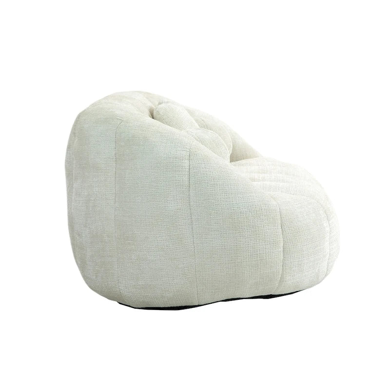 Fauteuil de salon 63,78 blanc en chenille avec mousse haute densité