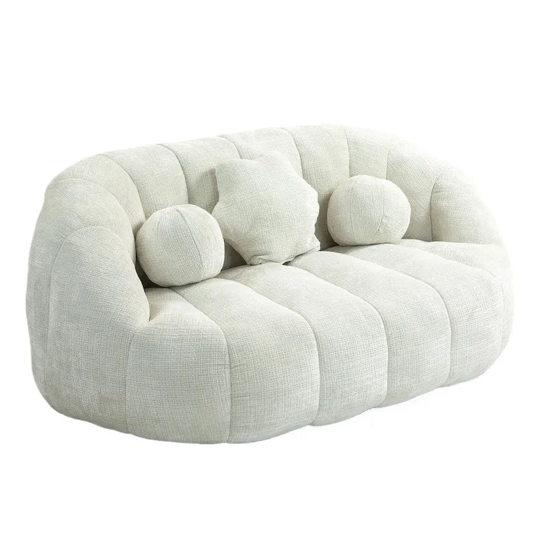 Fauteuil de salon 63,78 blanc en chenille avec mousse haute densité