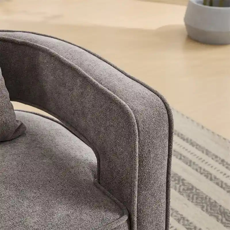 29,1 Fauteuil pivotant avec base en bois patiné
