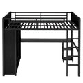 Lit mezzanine taille XL avec armoire intégrée