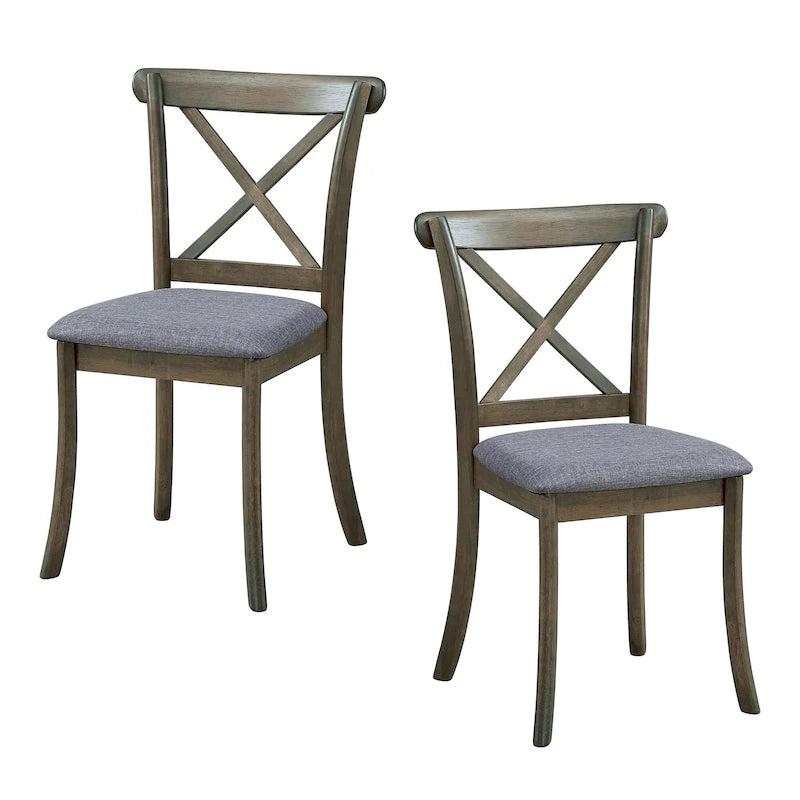 Chaises de salle à manger en bois avec dossier en X - Lot de 2