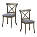 Chaises de salle à manger en bois avec dossier en X - Lot de 2