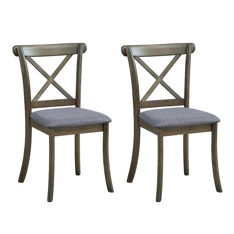 Chaises de salle à manger en bois avec dossier en X - Lot de 2