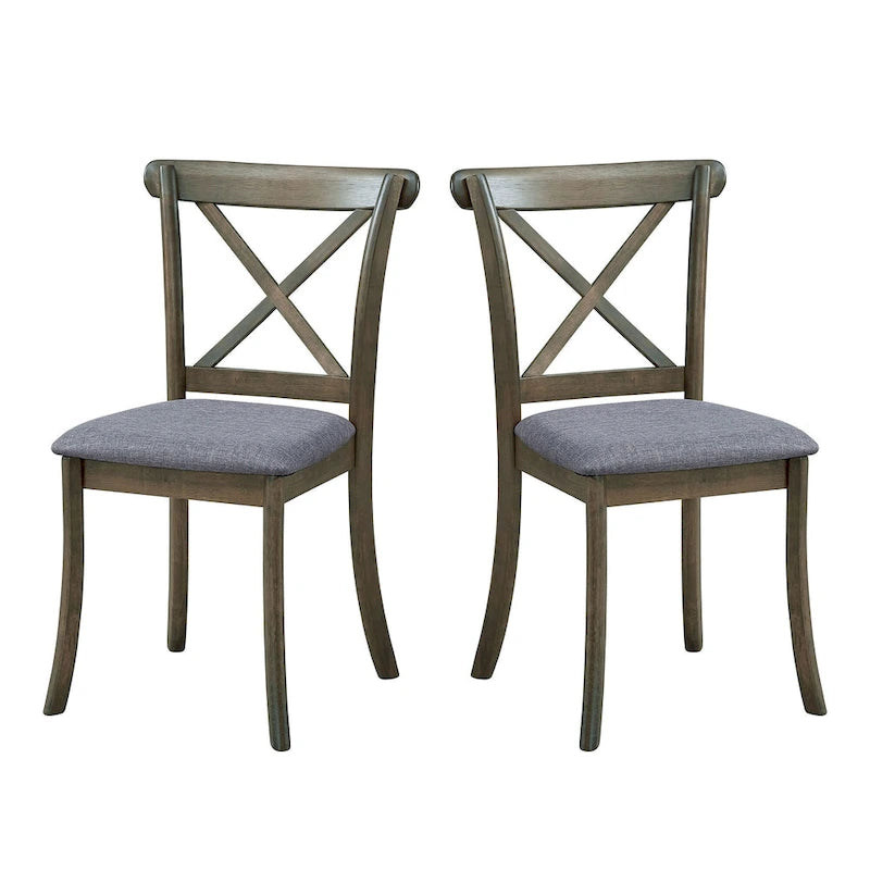 Chaises de salle à manger en bois avec dossier en X - Lot de 2