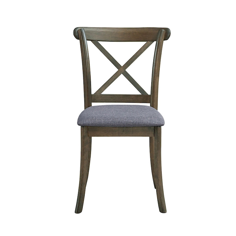 Chaises de salle à manger en bois avec dossier en X - Lot de 2