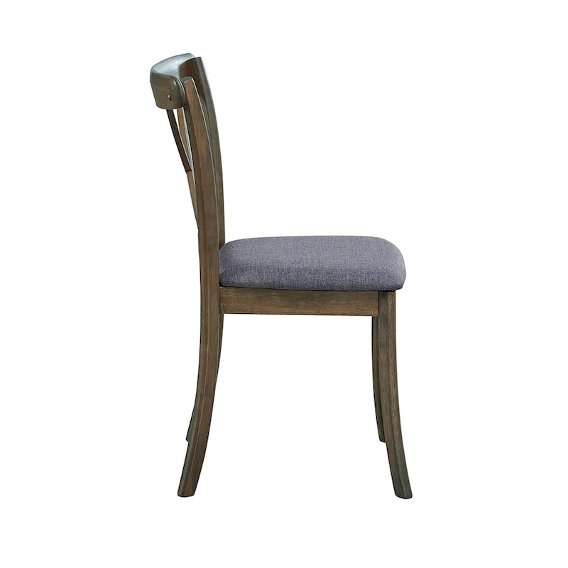 Chaises de salle à manger en bois avec dossier en X - Lot de 2