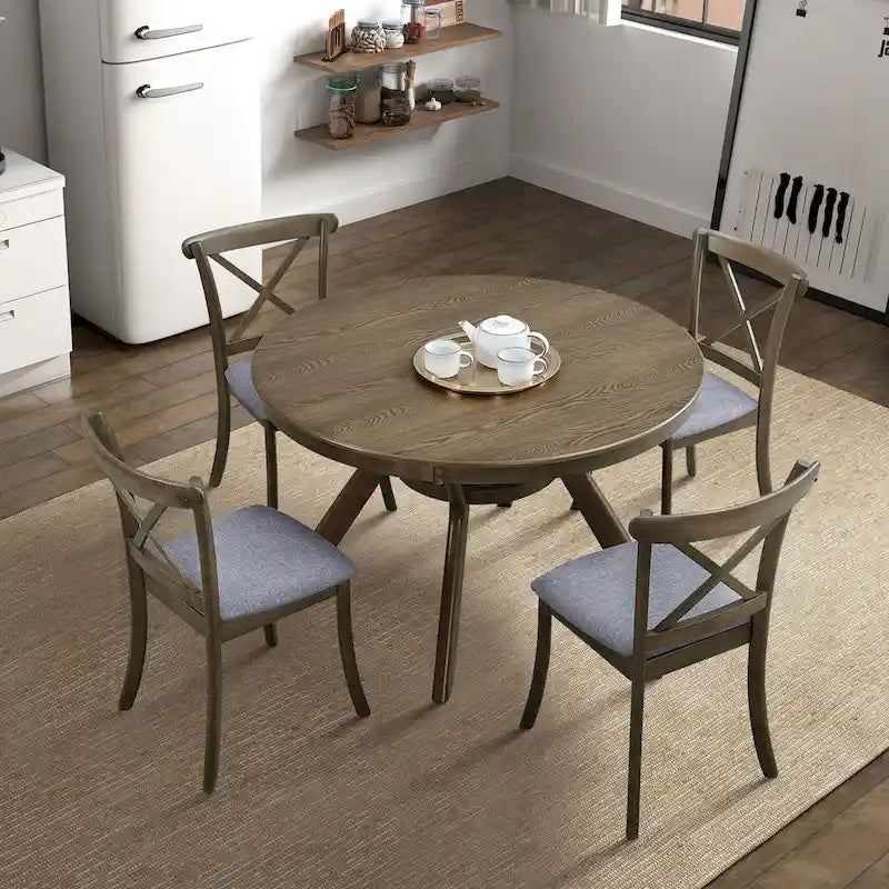 Chaises de salle à manger en bois avec dossier en X - Lot de 2
