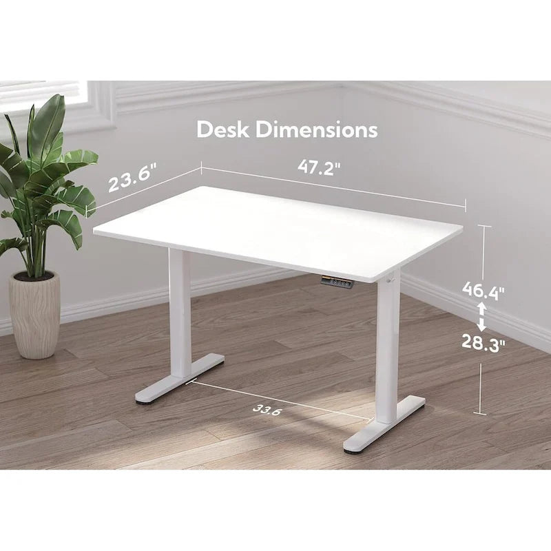 Bureau debout en verre, réglable en hauteur, blanc