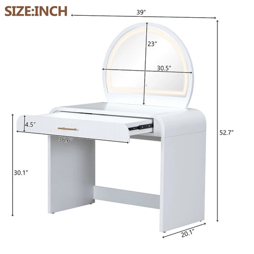 39 Coiffeuse avec Miroir Tactile Éclairé