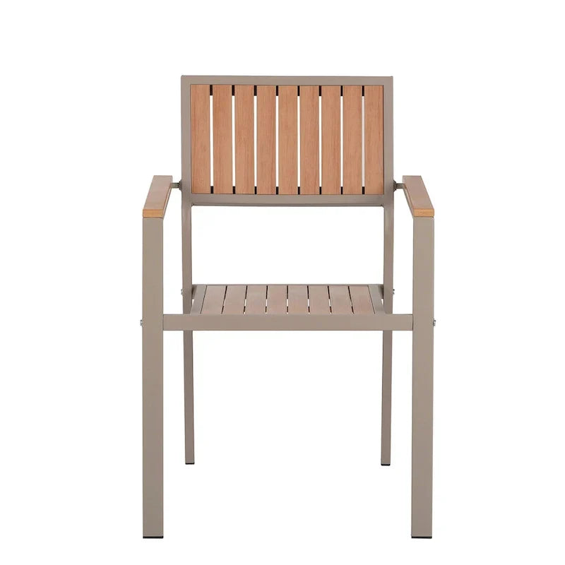 Ensemble de salle à manger extérieur extensible 7 pièces avec table extensible et 6 chaises avec accoudoirs