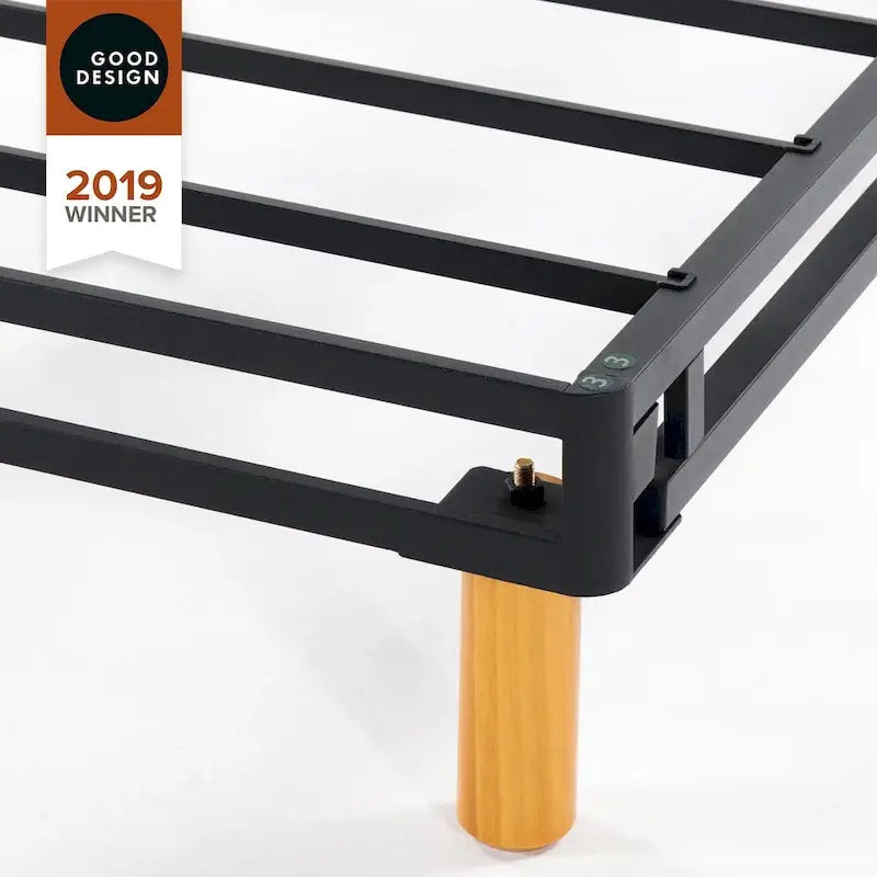 Base de matelas en métal gris lauréate du Good Design Award, lit plateforme de 28 cm