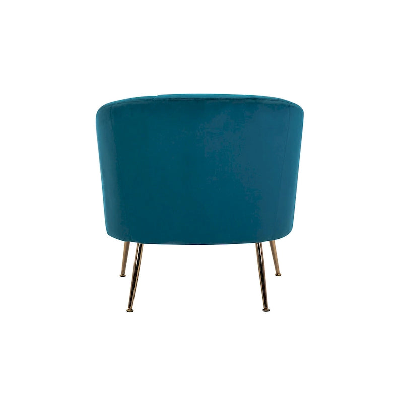Fauteuil d'appoint en velours capitonné avec pieds chromés