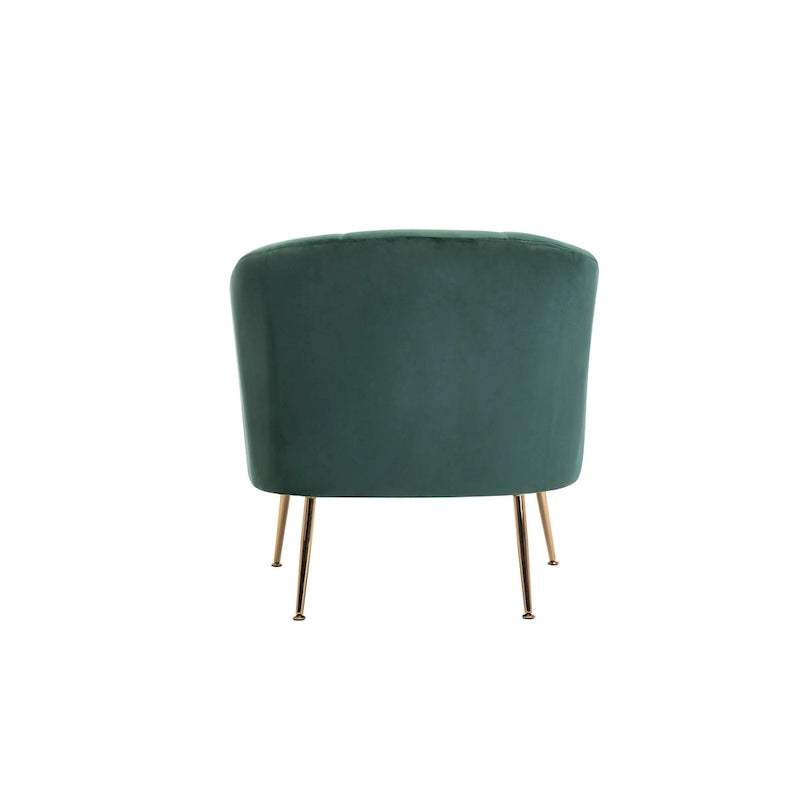 Fauteuil d'appoint en velours capitonné avec pieds chromés