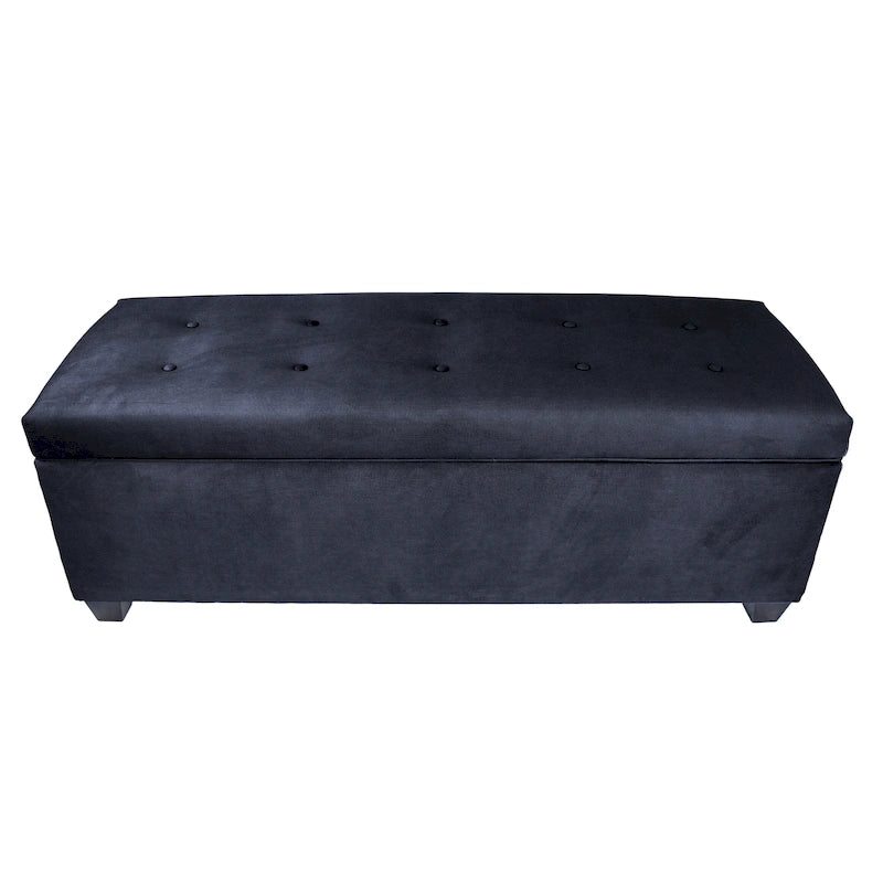 Banc de rangement en lin capitonné