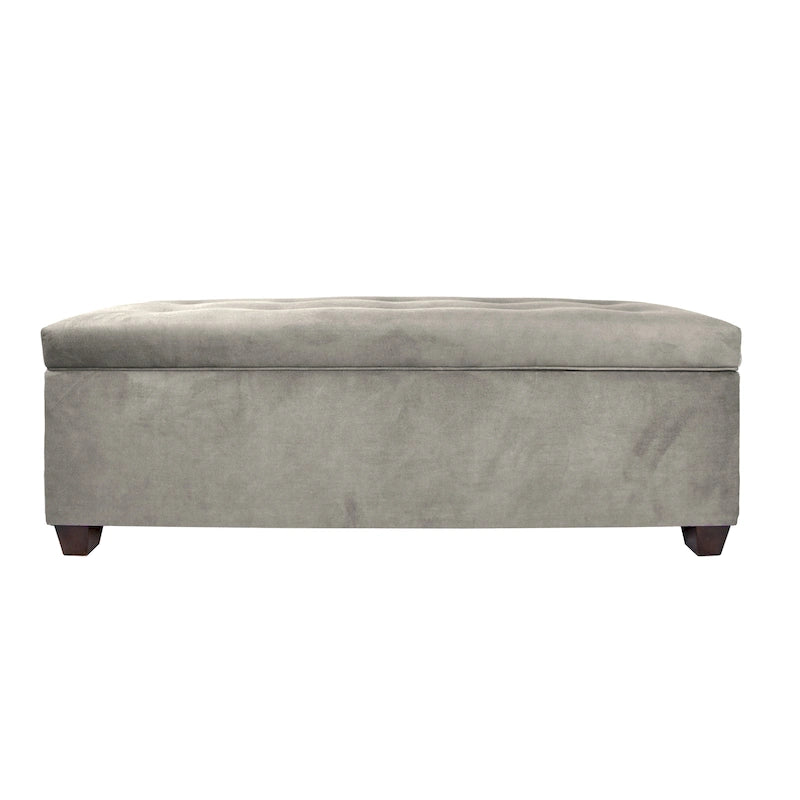 Banc de rangement en lin capitonné