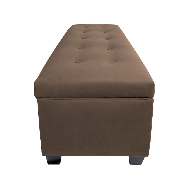 Banc de rangement en lin capitonné