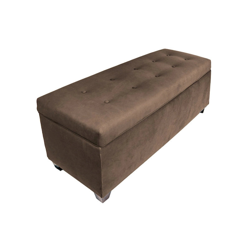 Banc de rangement en lin capitonné