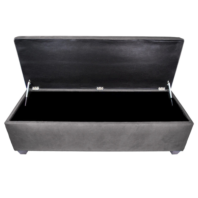 Banc de rangement en lin capitonné