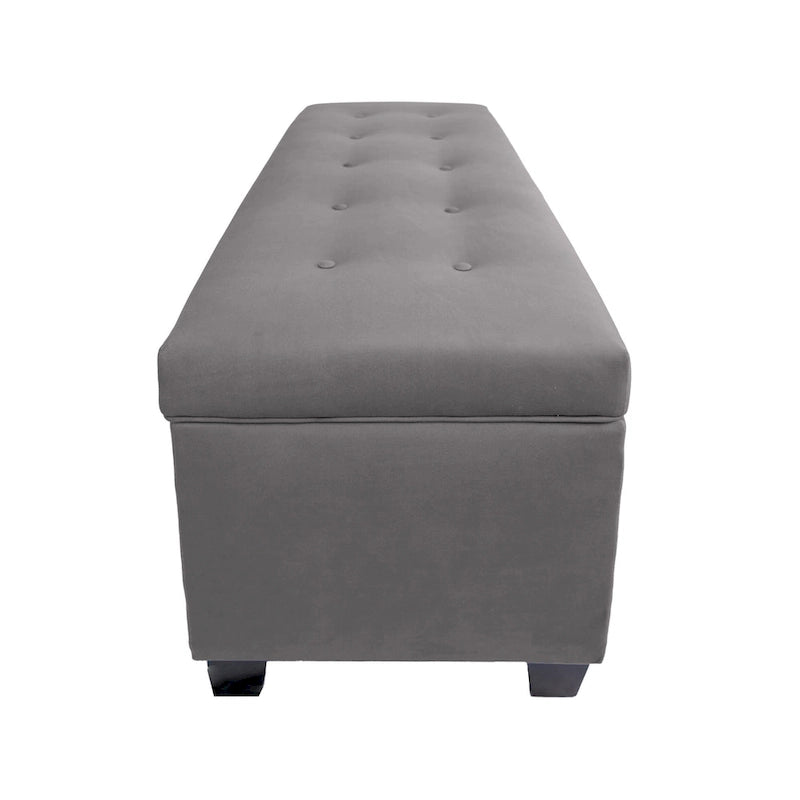 Banc de rangement en lin capitonné
