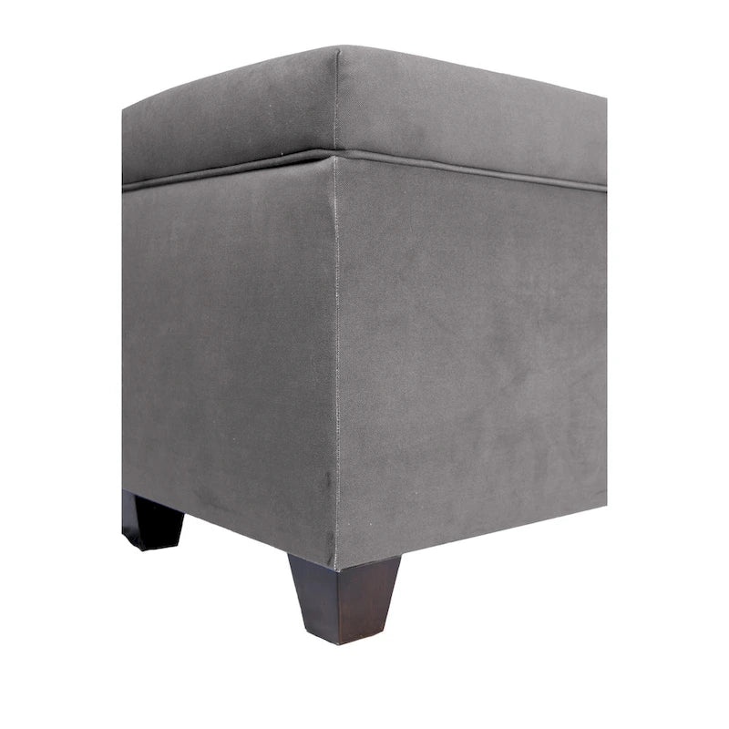 Banc de rangement en lin capitonné