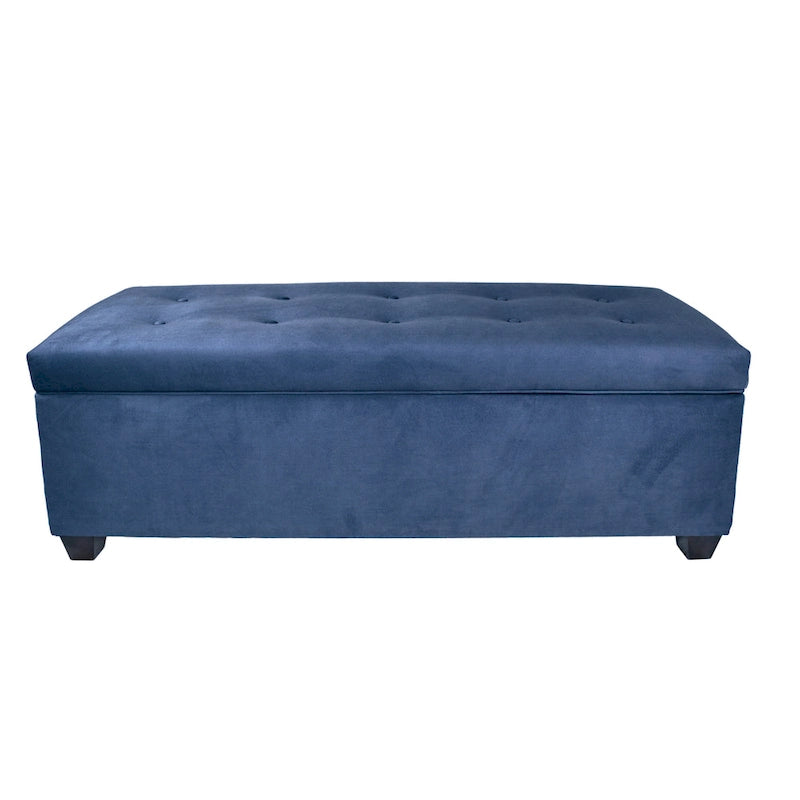 Banc de rangement en lin capitonné