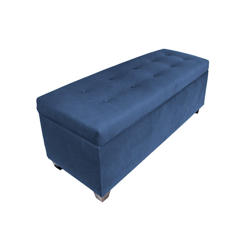Banc de rangement en lin capitonné