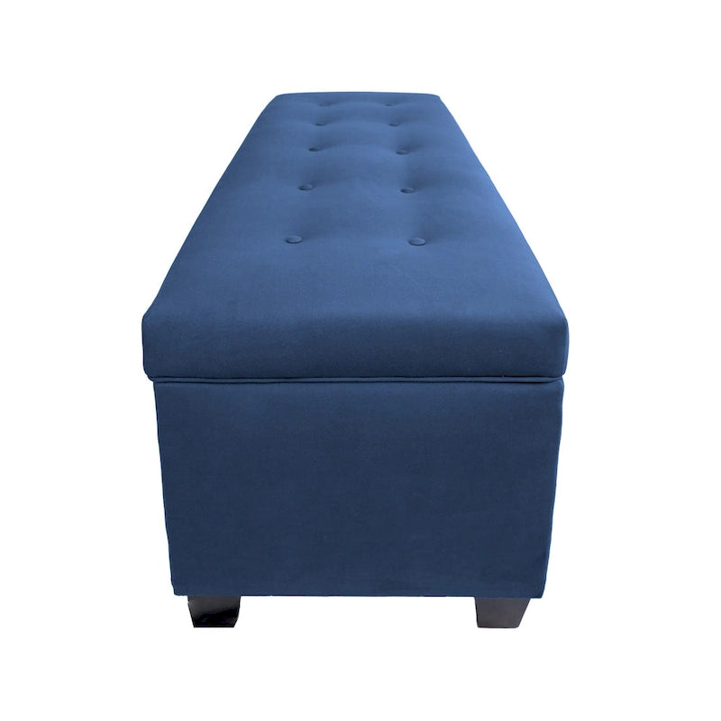 Banc de rangement en lin capitonné