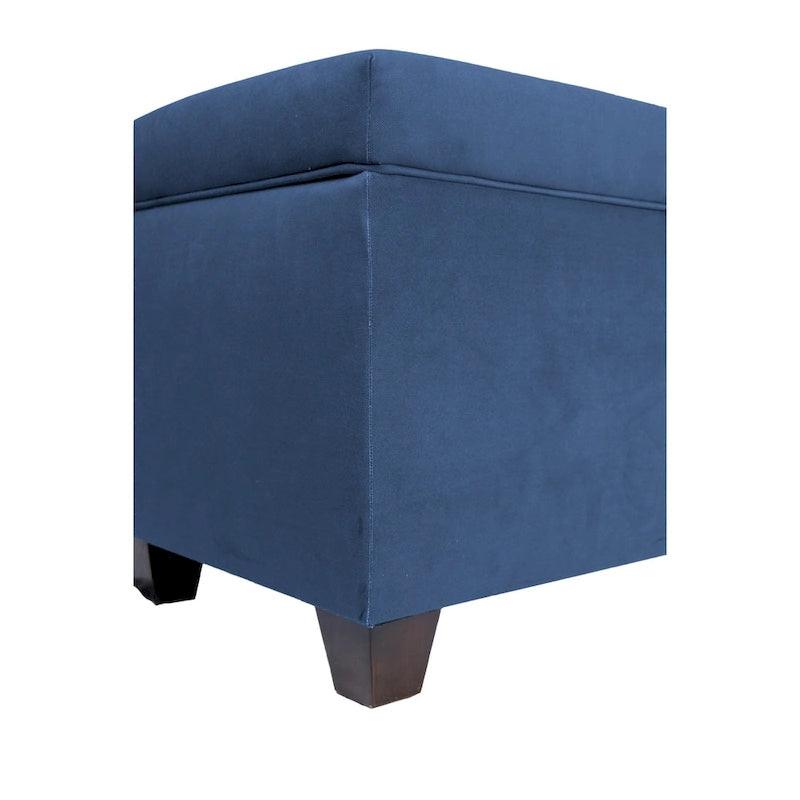 Banc de rangement en lin capitonné