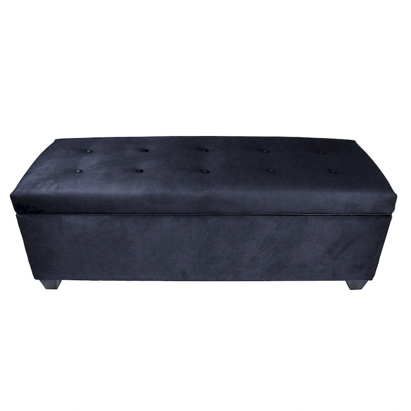 Banc de rangement en lin capitonné