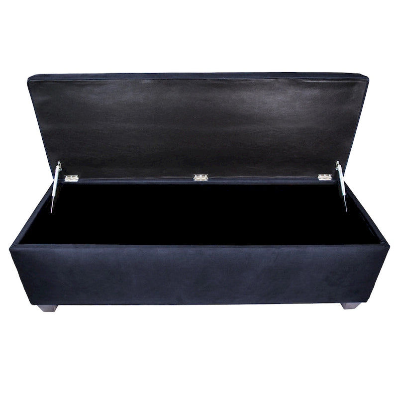 Banc de rangement en lin capitonné