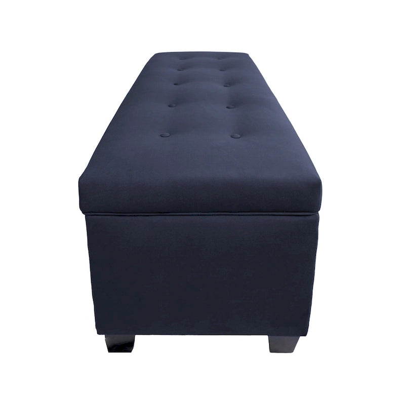 Banc de rangement en lin capitonné