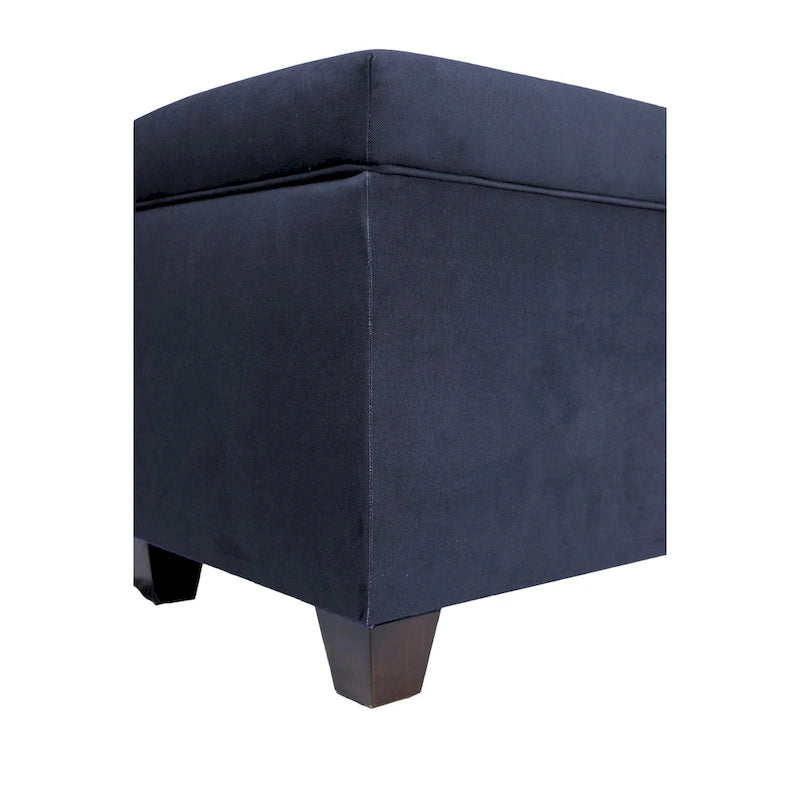 Banc de rangement en lin capitonné