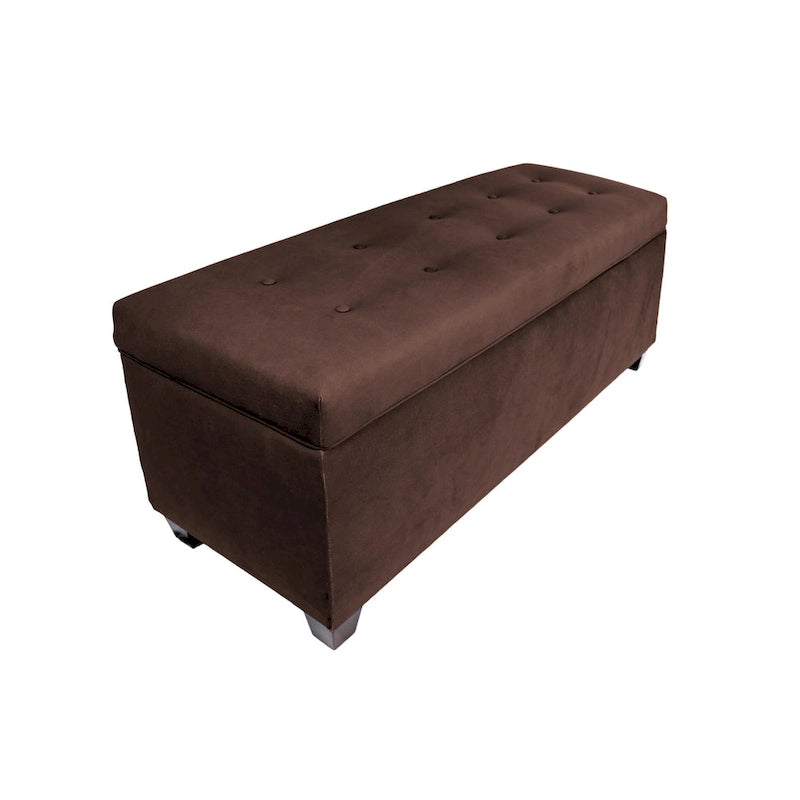 Banc de rangement en lin capitonné