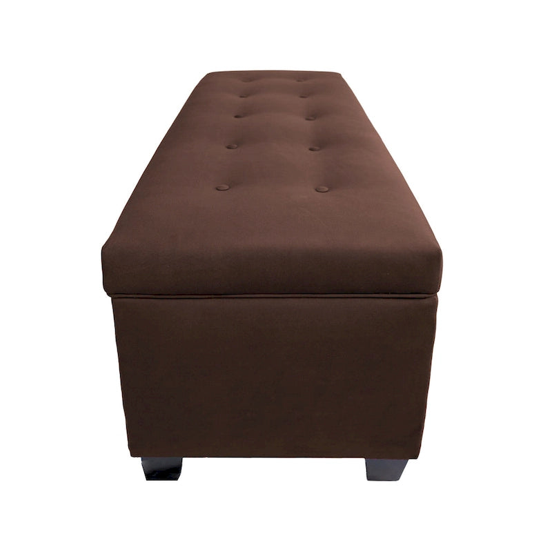 Banc de rangement en lin capitonné