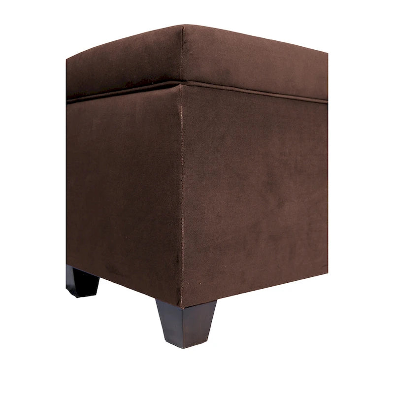Banc de rangement en lin capitonné