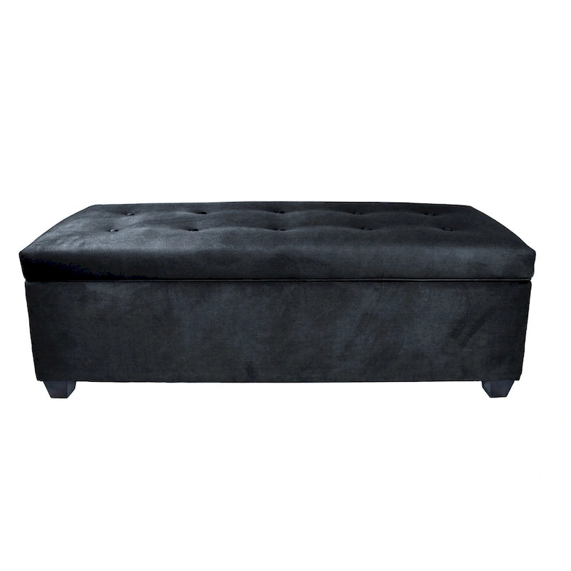 Banc de rangement en lin capitonné