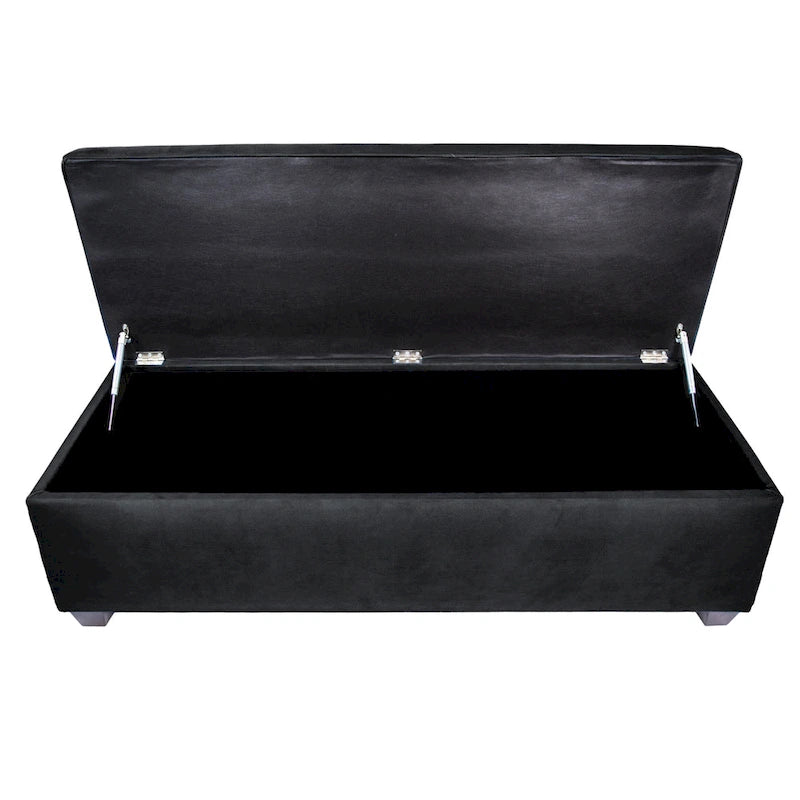 Banc de rangement en lin capitonné