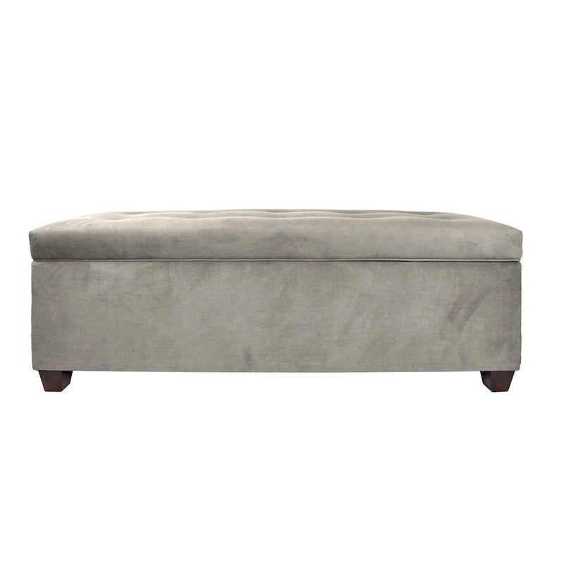 Banc de rangement en lin capitonné
