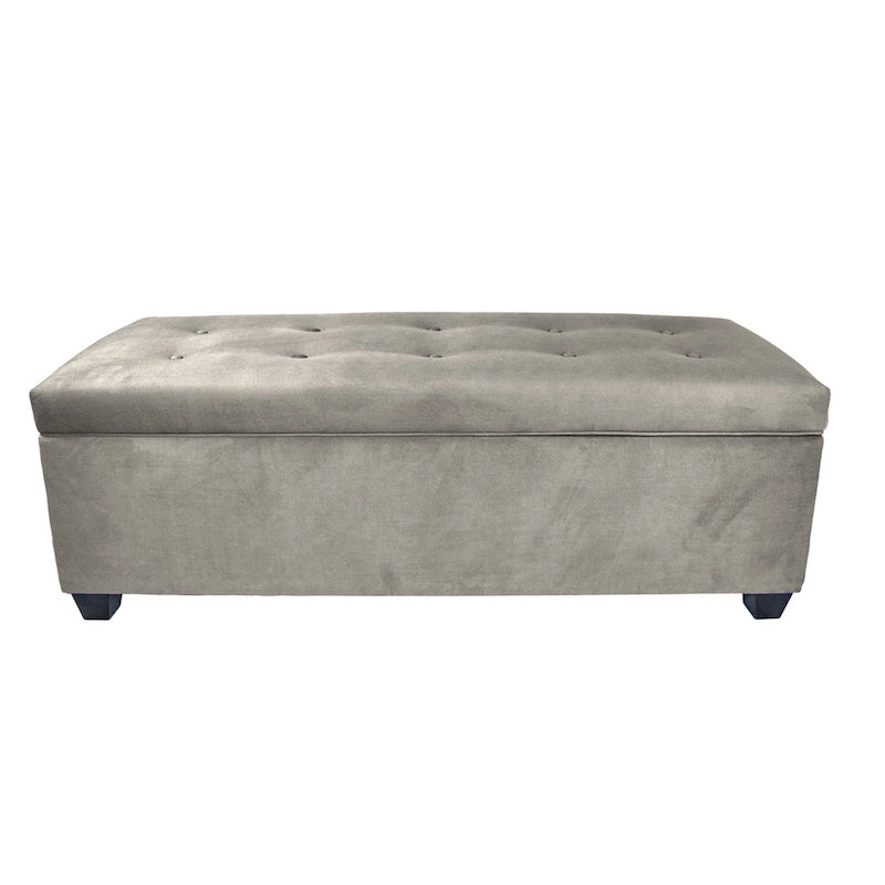 Banc de rangement en lin capitonné