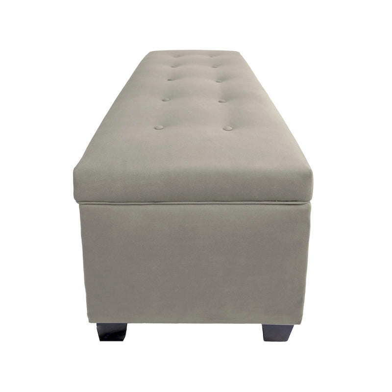 Banc de rangement en lin capitonné