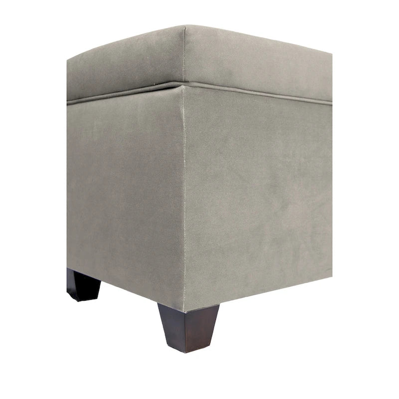 Banc de rangement en lin capitonné