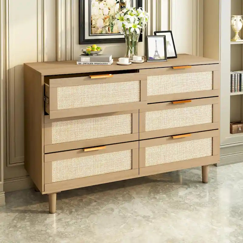 6 tiroirs Commode en rotin Tiroir en rotin,