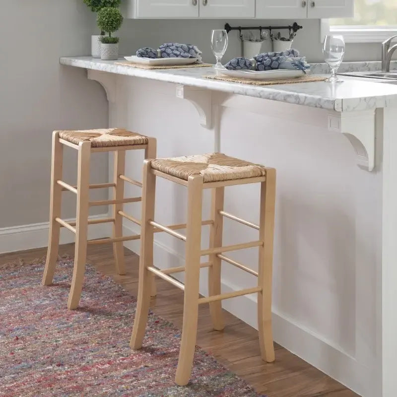 Tabourets de bar sans dossier (lot de 2)