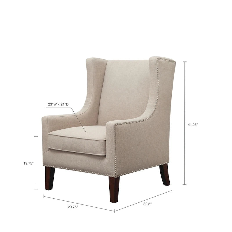 Fauteuil à oreilles en lin