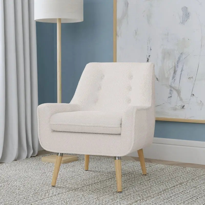 Fauteuil d'appoint en fausse fourrure sherpa blanche